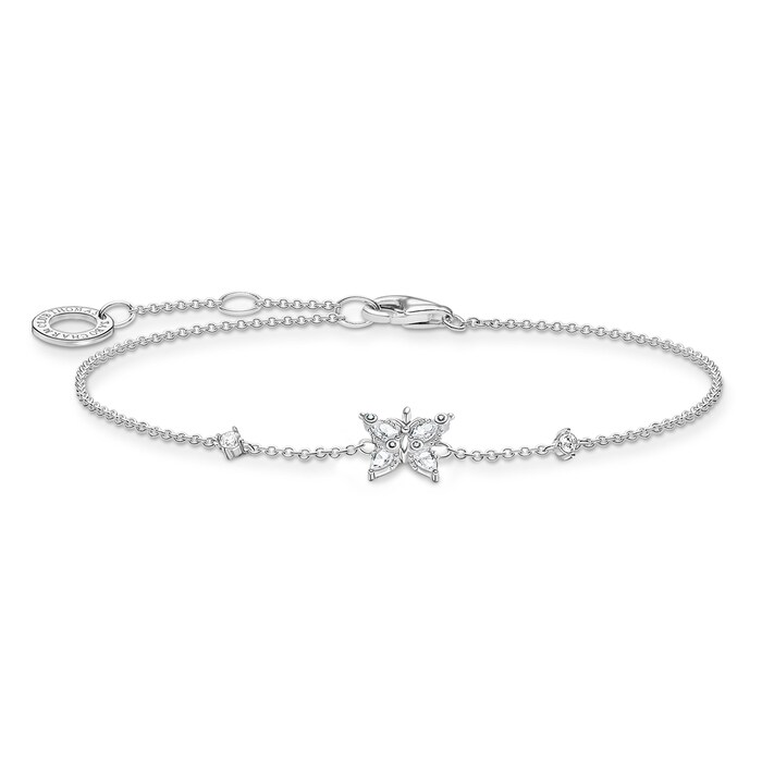 Thomas Sabo Sterling Silver Cubic Zirconia 16-19cm Butterfly Bracelet