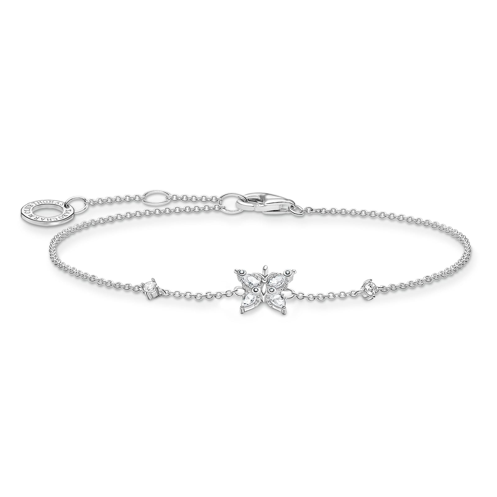 Thomas Sabo Sterling Silver Cubic Zirconia 16-19cm Butterfly Bracelet