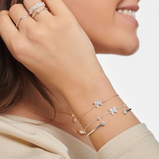 Thomas Sabo Sterling Silver Cubic Zirconia 16-19cm Butterfly Bracelet