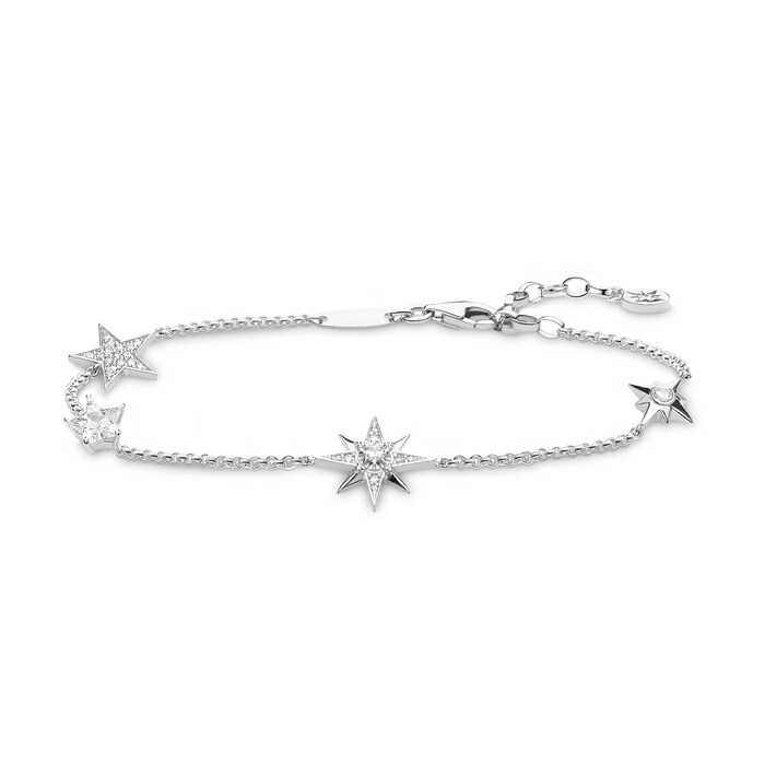 Thomas Sabo Sterling Silver Cubic Zirconia 16-19cm Star Bracelet