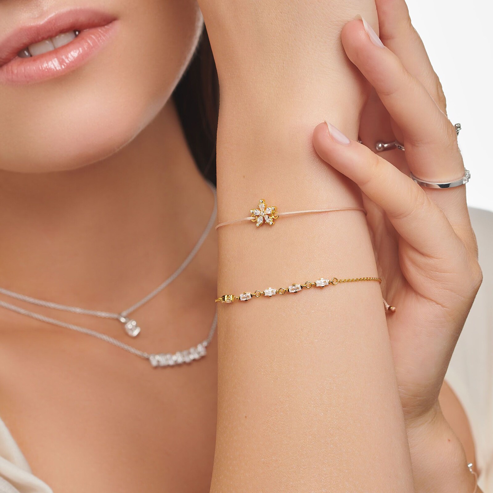 Thomas Sabo Yellow Gold Coloured Cubic Zirconia 16-19cm Bracelet