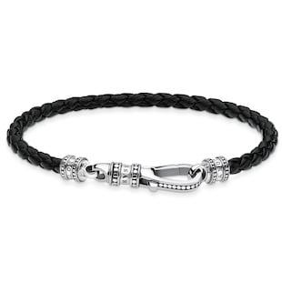 Thomas Sabo Mens Dark Leather 19cm Bracelet