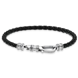 37300864 - Mens Dark Leather 19cm Bracelet