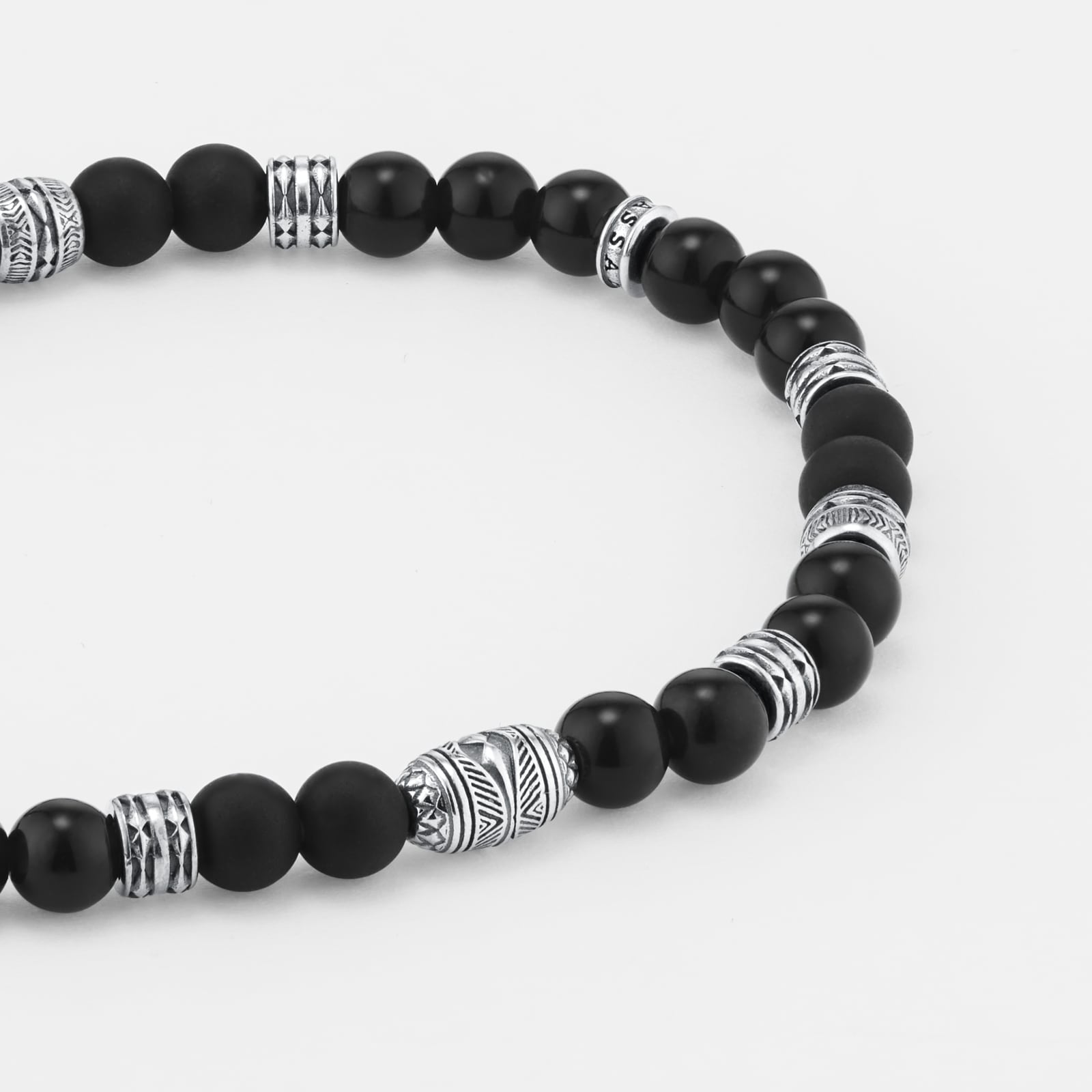Thomas Sabo Mens Dark Obsidian Bead 19cm Bracelet Thomas Sabo Mens Dark Obsidian Bead 19cm Bracelet