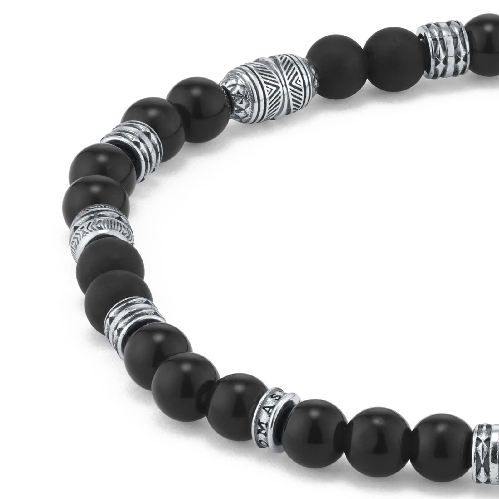 Thomas Sabo Mens Dark Obsidian Bead 19cm Bracelet Thomas Sabo Mens Dark Obsidian Bead 19cm Bracelet