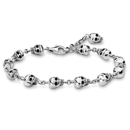 37300872 - Mens Sterling Silver 16-19cm Skull Bracelet