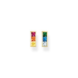 37300873 - 18ct Yellow Gold Coloured Rainbow Stone Stud Earrings