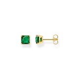 Thomas Sabo 18ct Yellow Gold Plated Green Stone Stud Earrings