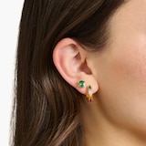 Thomas Sabo 18ct Yellow Gold Plated Green Stone Stud Earrings