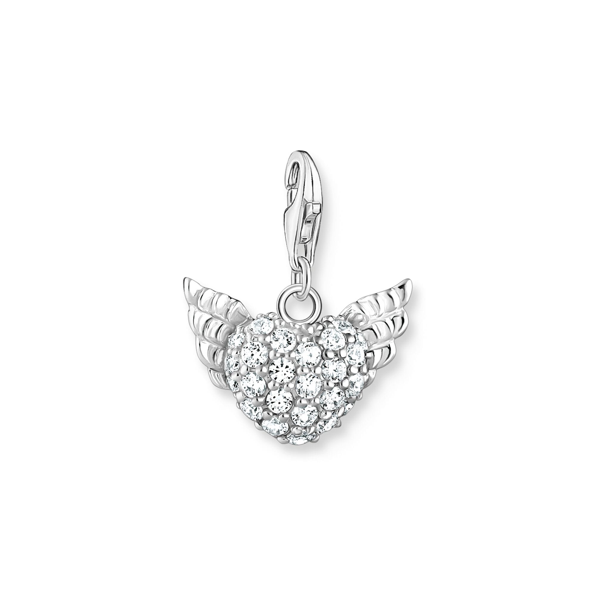 Sterling Silver Winged Heart Charm