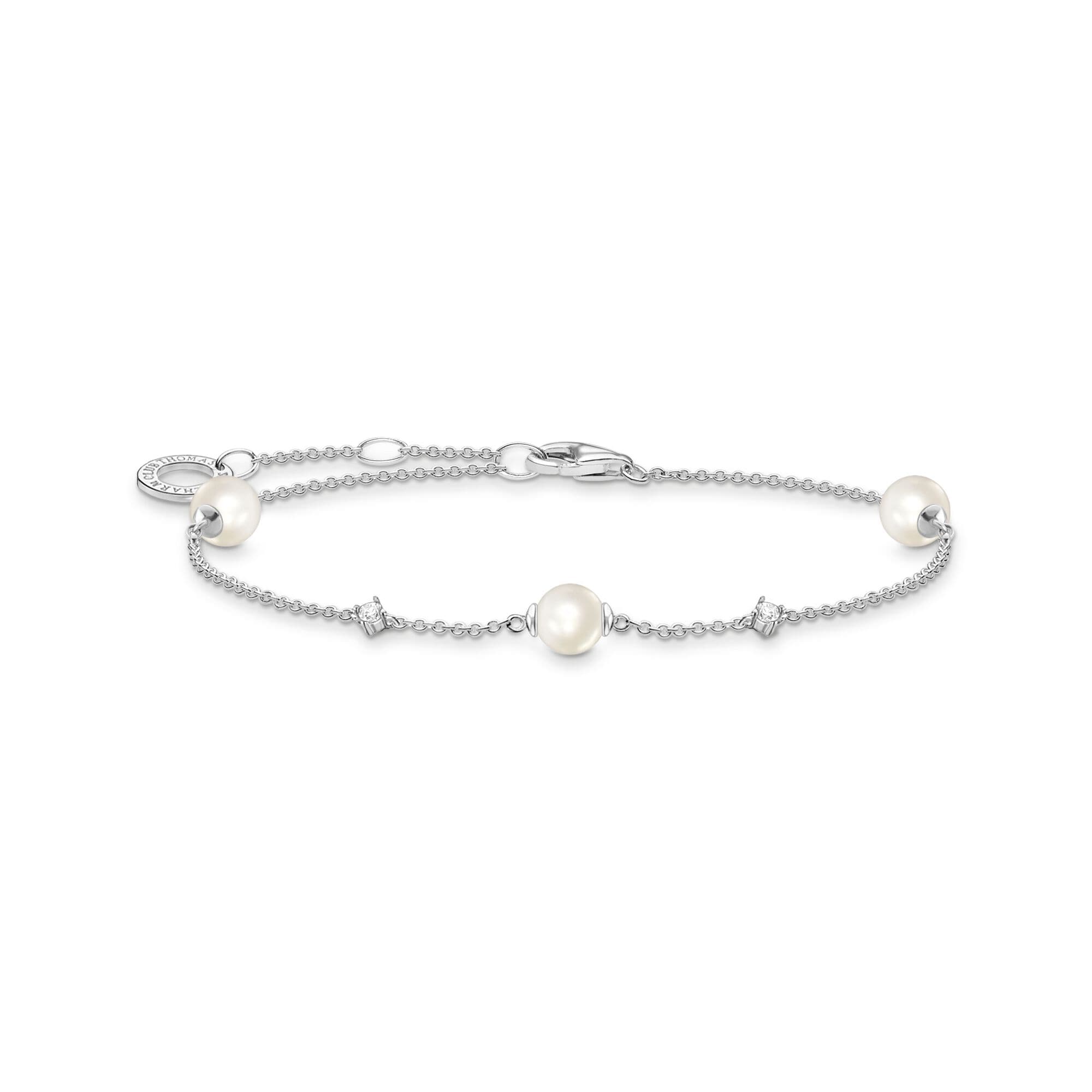Thomas Sabo Sterling Silver Pearl & Cubic Zirconia Stone Bracelet Thomas Sabo Sterling Silver Pearl & Cubic Zirconia Stone Bracelet
