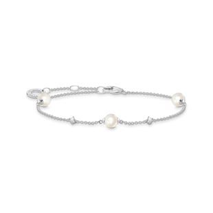 Thomas Sabo Sterling Silver Pearl & Cubic Zirconia Stone Bracelet