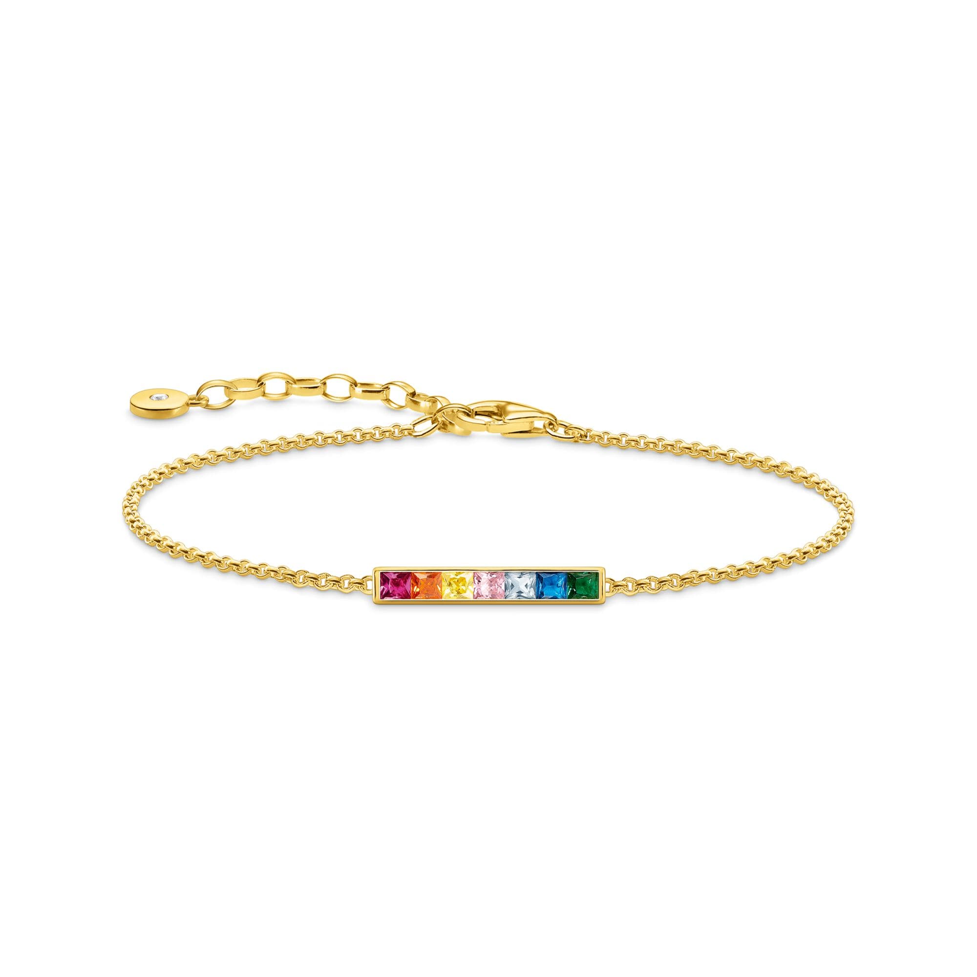 18ct Yellow Gold Plated Colourful Stone Bracelet