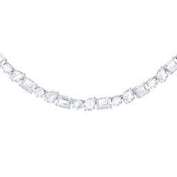 37300921 - Sterling Silver Mixed Cut Cubic Zirconia Choker