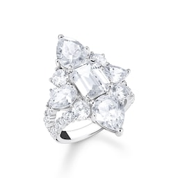 37300926 - Sterling Silver Cubic Zirconia Cocktail Ring