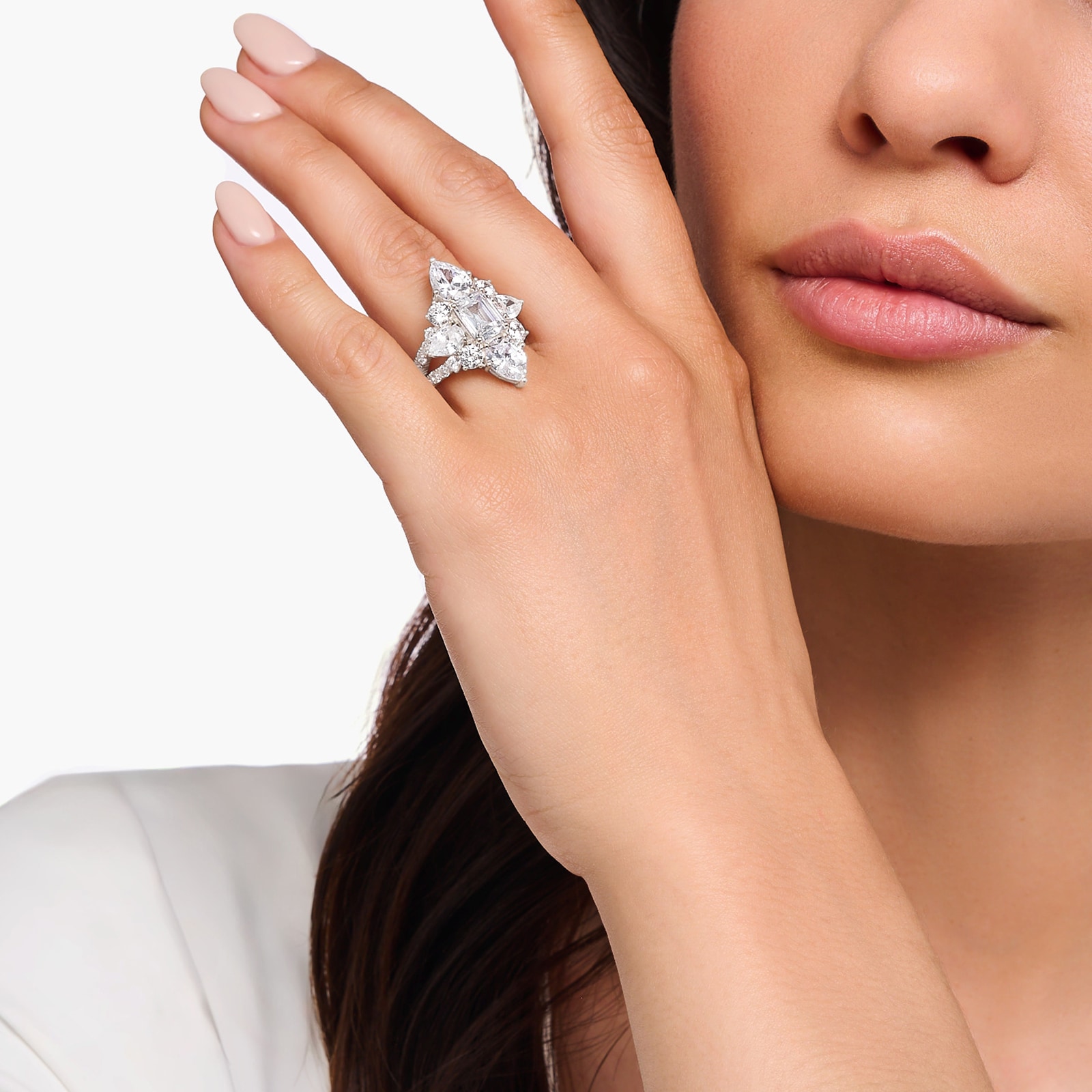 Thomas Sabo Sterling Silver Cubic Zirconia Cocktail Ring Thomas Sabo Sterling Silver Cubic Zirconia Cocktail Ring