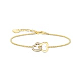 Thomas Sabo Yellow Gold Coloured Cubic Zirconia Stone Intertwined Hearts Bracelet