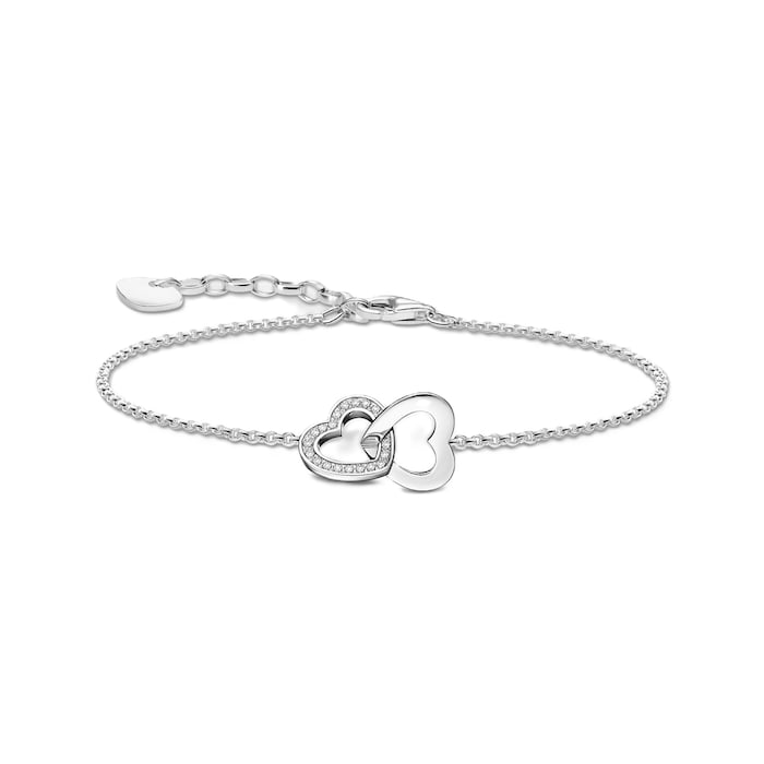 Thomas Sabo Silver Cubic Zirconia Stone Intertwined Hearts Bracelet