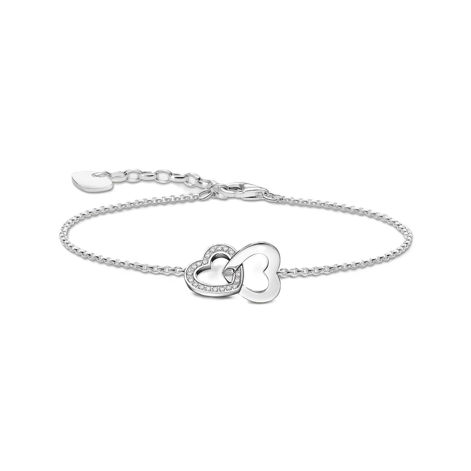 Thomas Sabo Silver Cubic Zirconia Stone Intertwined Hearts Bracelet