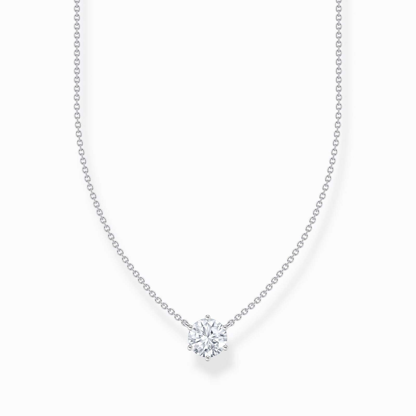 Thomas Sabo Sterling Silver Glam & Soul Cubic Zirconia Stone Pendant Necklace Thomas Sabo Sterling Silver Glam & Soul Cubic Zirconia Stone Pendant Necklace