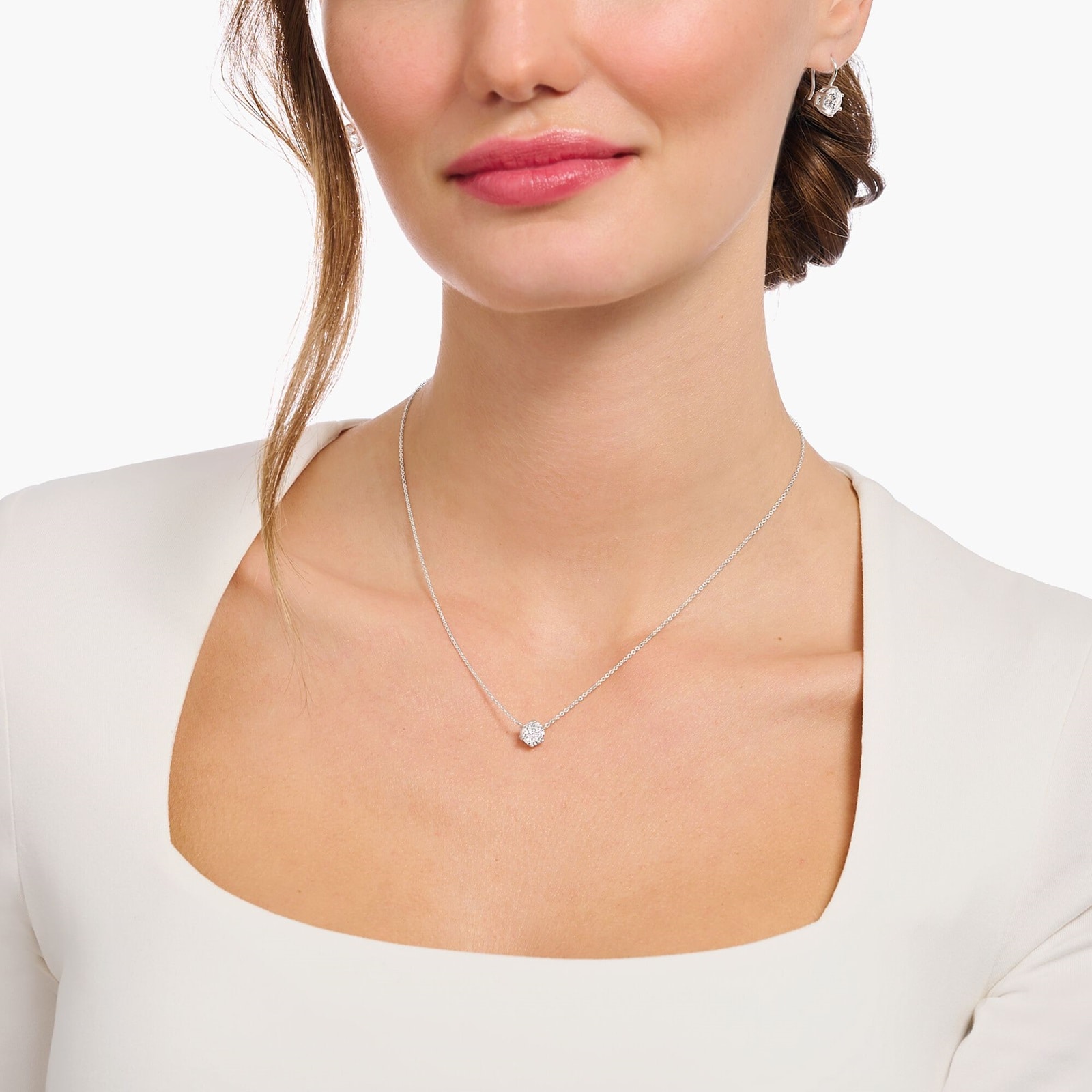 Thomas Sabo Sterling Silver Glam & Soul Cubic Zirconia Stone Pendant Necklace Thomas Sabo Sterling Silver Glam & Soul Cubic Zirconia Stone Pendant Necklace