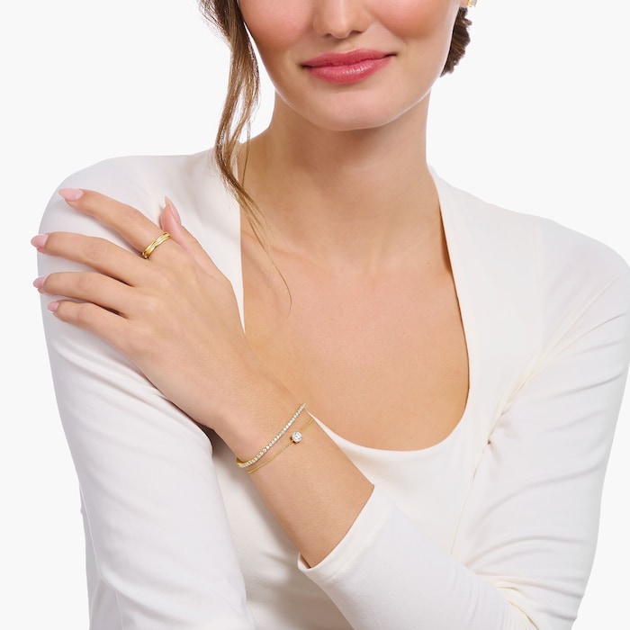 Thomas Sabo Yellow Gold Coloured Glam & Soul Cubic Zirconia Stone Bracelet