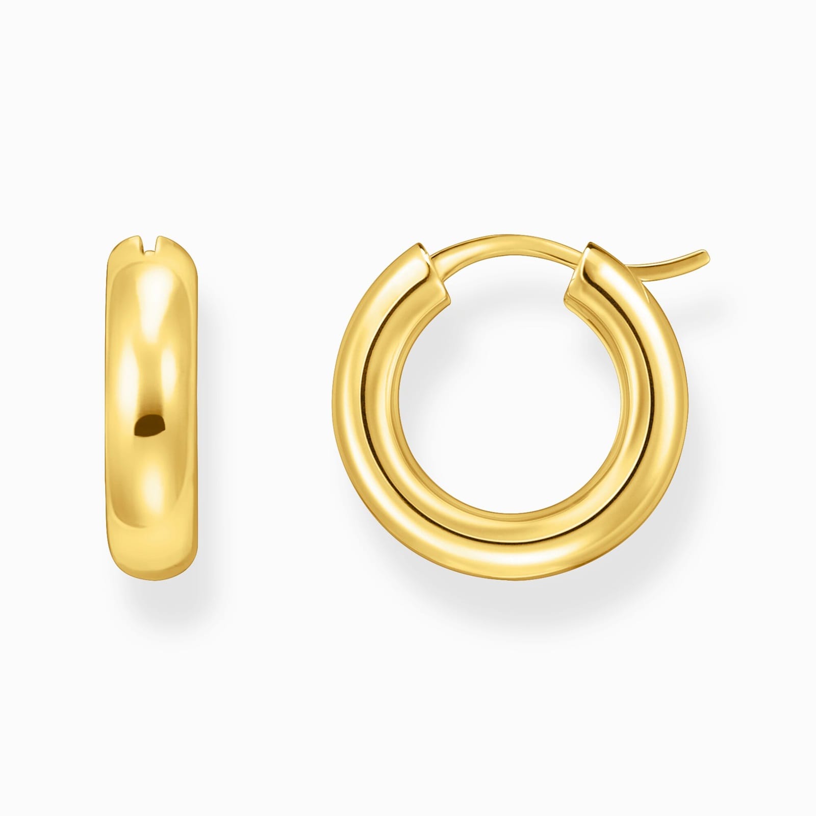 Thomas Sabo Yellow Gold Coloured Medium Chunky Design Hoop Earrings