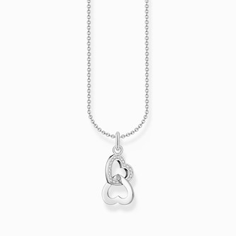 Thomas Sabo Sterling Silver Cubic Zirconia Stone Intertwined Hearts Pendant Necklace