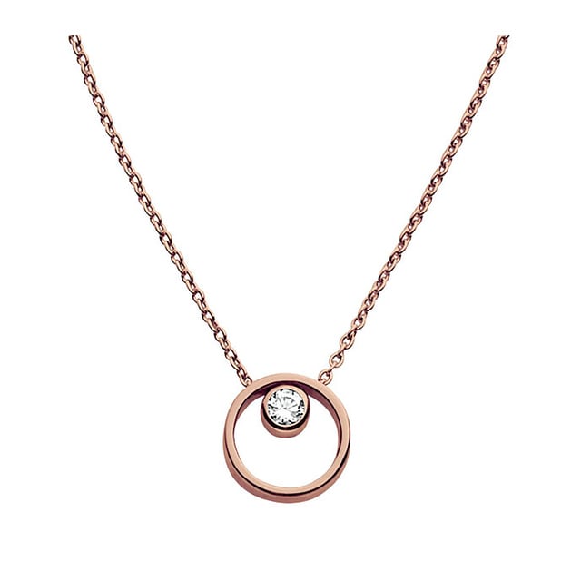 Skagen Elin Rose Gold Coloured Crystal Circle Necklace