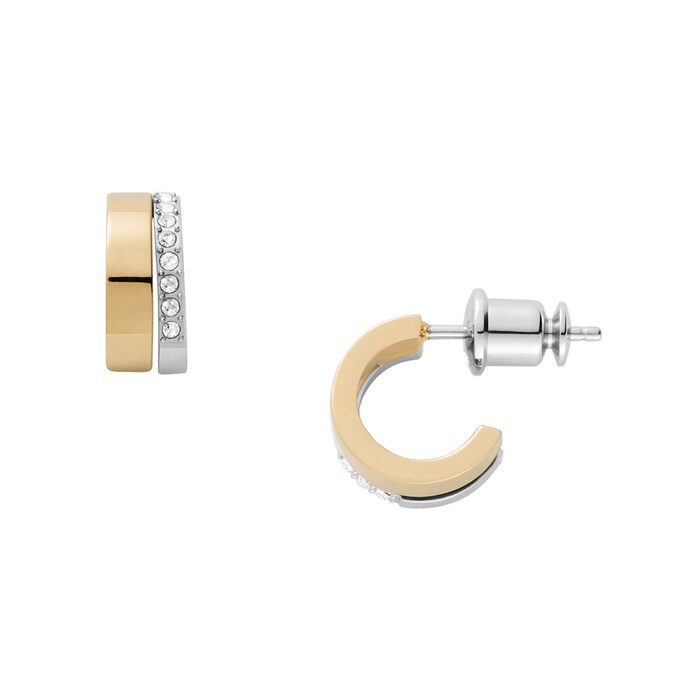 Skagen Elin Two-Tone Stainless Steel Hoop Earrings