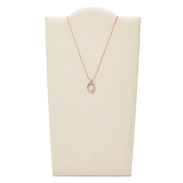 Skagen Agnethe Rose Gold-Tone Stainless Steel Pearl Pendant Necklace