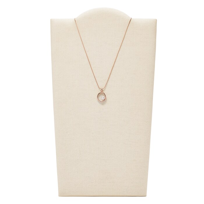 Skagen Agnethe Rose Gold-Tone Stainless Steel Pearl Pendant Necklace