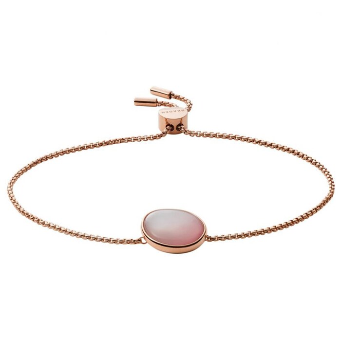 Skagen Agnethe Rose Gold Coloured Mother Of Pearl Bracelet