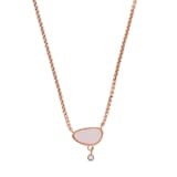 Skagen Sea Glass Rose Gold Tone Pink Glass Necklace