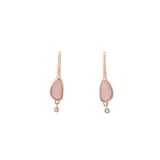 Skagen Sea Glass Rose Gold Tone Pink Glass Drop Earrings