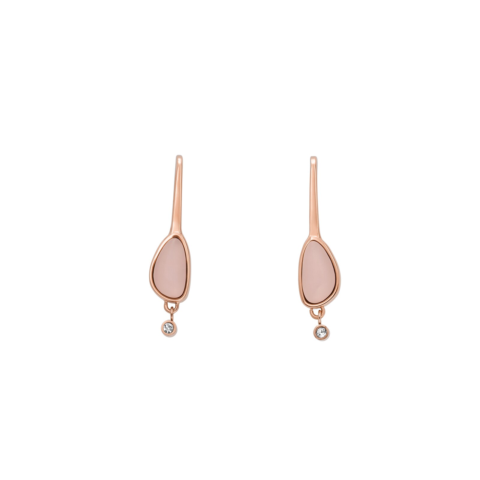 Skagen Sea Glass Rose Gold Tone Pink Glass Drop Earrings Skj1714791 Goldsmiths 