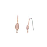 Skagen Sea Glass Rose Gold Tone Pink Glass Drop Earrings