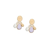 Skagen Yellow Gold Coloured Sea Glass & Freshwater Pearl Drop Earrings