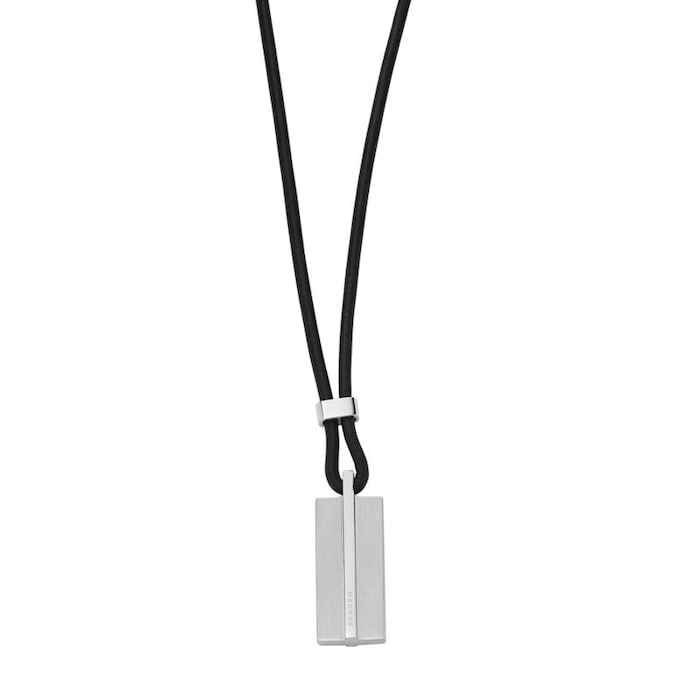 Skagen Kvarter Brown Leather Pendant Necklace