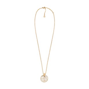 Skagen Agnethe Yellow Gold Coloured Mother Of Pearl Pendant Necklace