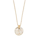 Skagen Agnethe Yellow Gold Coloured Mother Of Pearl Pendant Necklace