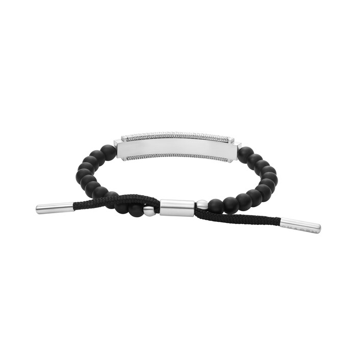 Skagen Hulsten Black Glass Beaded Bracelet