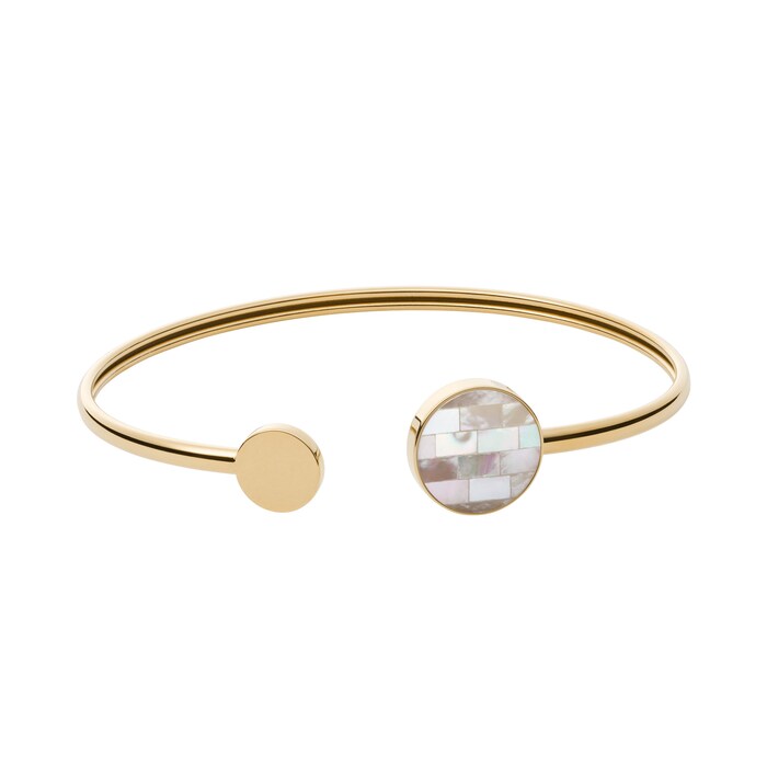 Skagen Agnethe Gold-Tone Mother of Pearl Cuff Bracelet