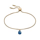 Skagen Gold Tone Blue Sea Glass Bracelet