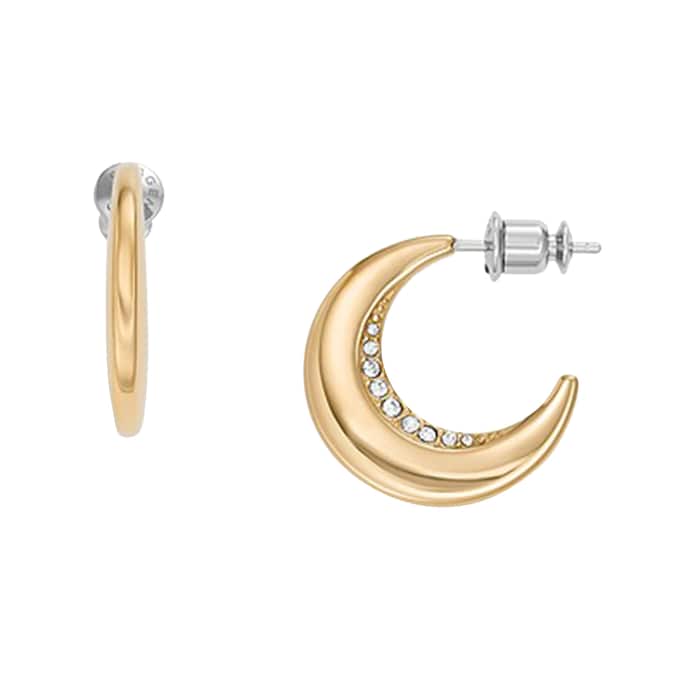 Skagen Kariana Gold Tone Stainless Steel Hoop Earrings SKJ1611710 ...