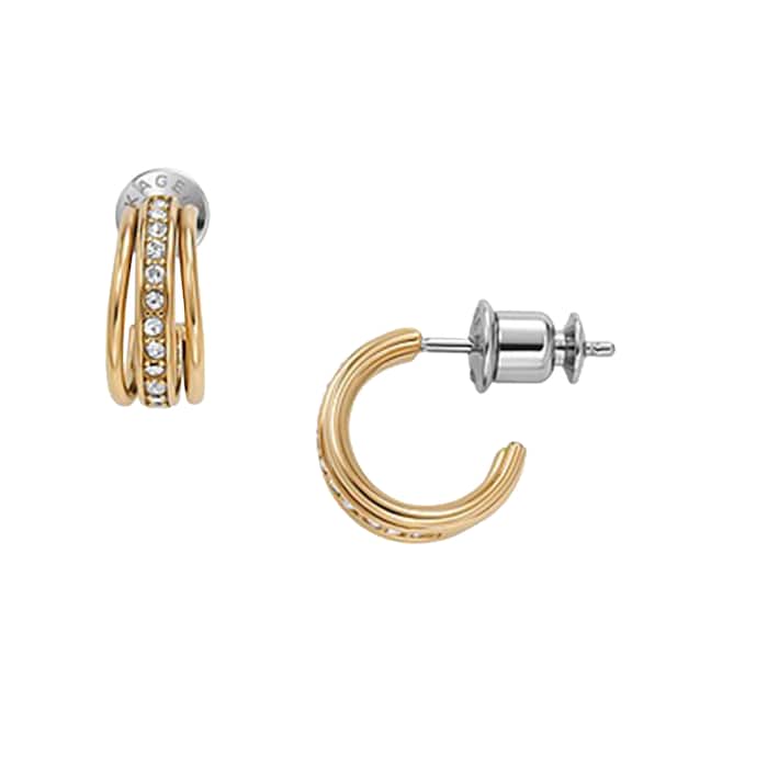 Skagen Kariana Gold Tone Stainless Steel Hoop Earrings