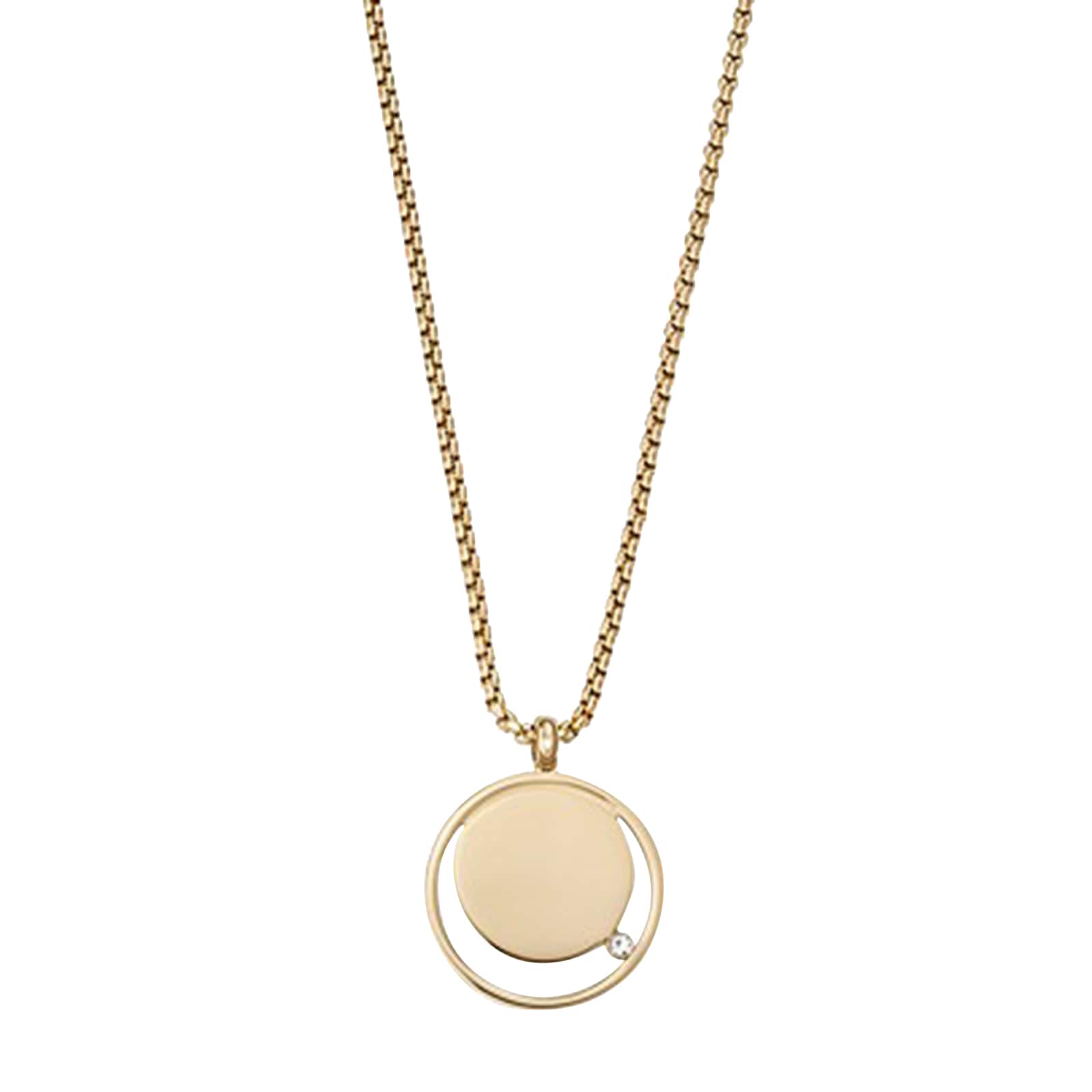 Skagen Katrine Gold Tone Stainless Steel Pendant Necklace