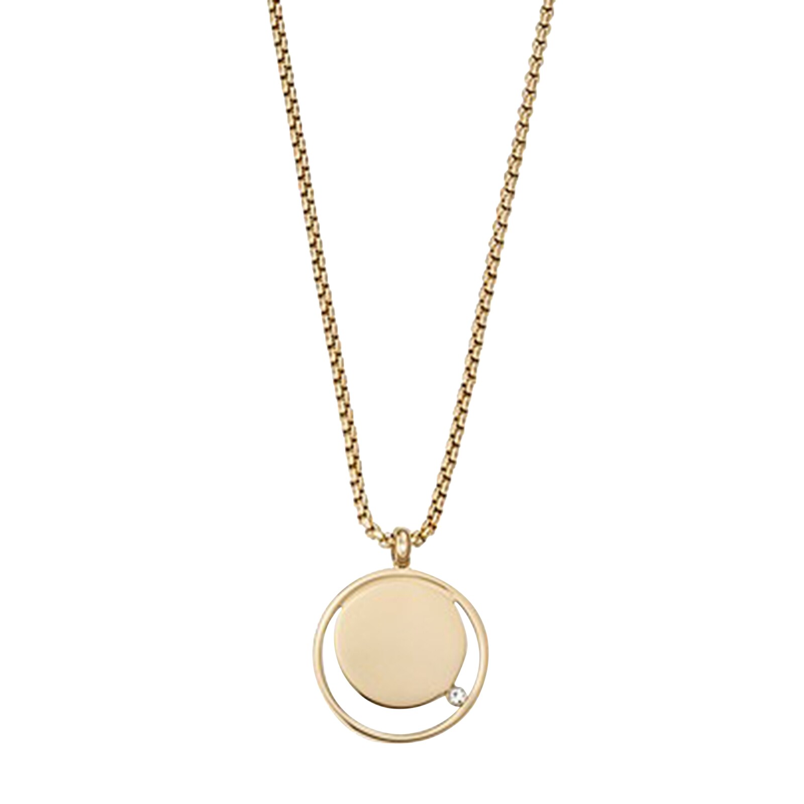 Skagen Katrine Gold Tone Stainless Steel Pendant Necklace SKJ1620710 ...