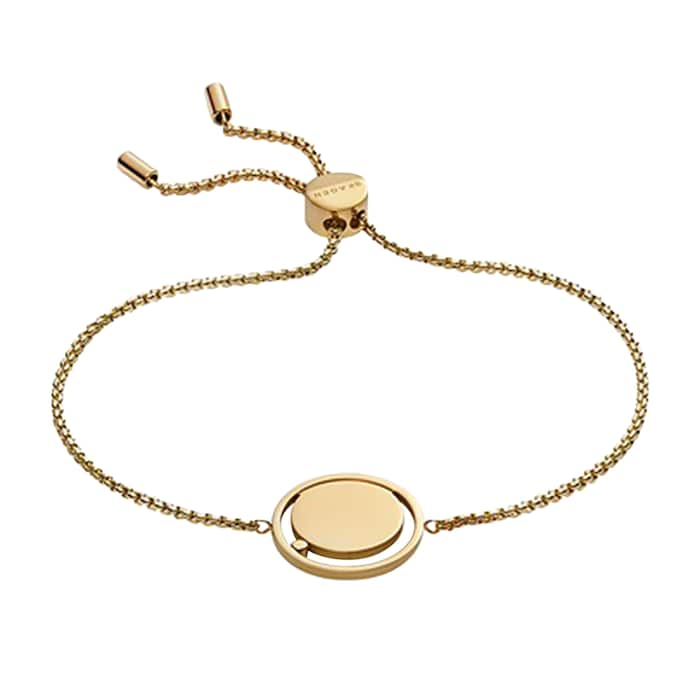 Skagen Katrine Gold Tone Stainless Steel Chain Station Bracelet ...