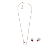 Skagen Kariana Rose Gold Tone Stainless Steel Necklace & Earrings Set